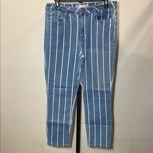 RSQ Blue and White Cali High Rise Jeans